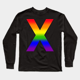 Rainbow Letter X Long Sleeve T-Shirt